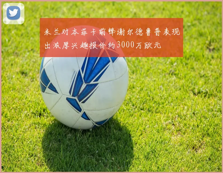 米兰对本菲卡前锋谢尔德鲁普表现出浓厚兴趣报价约3000万欧元
